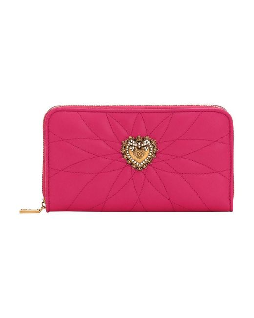 Dolce & Gabbana Pink Zip-Around Devotion Wallet