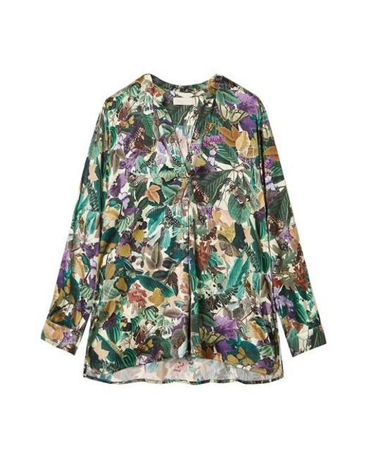 Momoní Angelica Bis Blouse In Silk Satin in Green_purple (Green) | Lyst UK