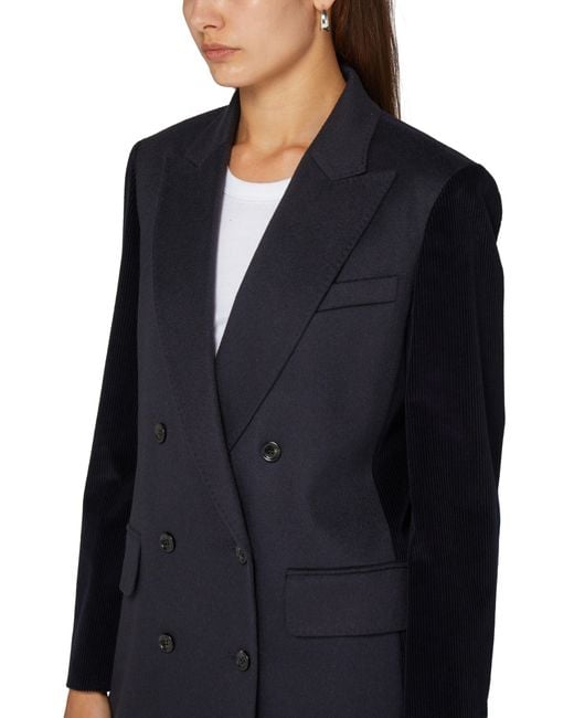 Max Mara Black Potente Double-Breasted Blazer