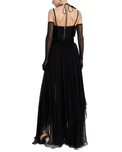 Dolce & Gabbana Black Silk Long Dress