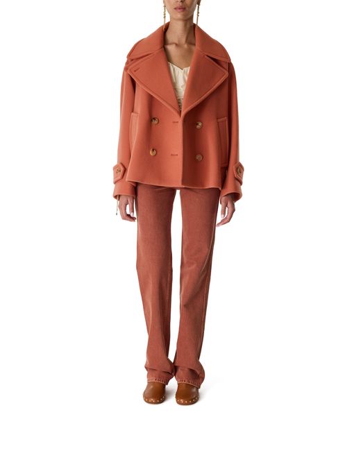 Chloé Orange Double Breasted Coat