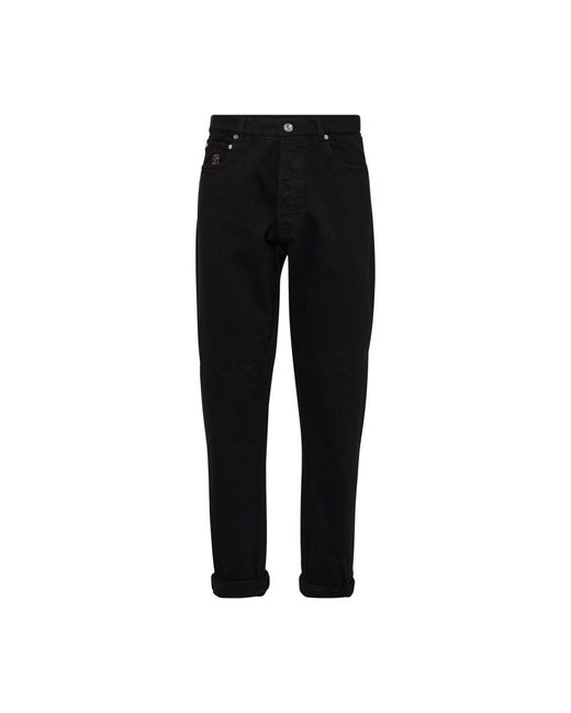 Brunello Cucinelli Black Iconic 5-Pocket Pants for men