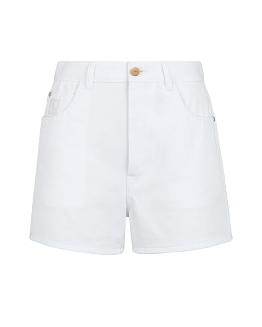 Fendi White Shorts mit elastischem
