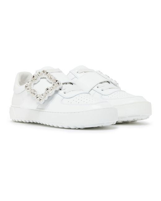 Roger Vivier White Sneakers Very Vivier Strass Lace-up