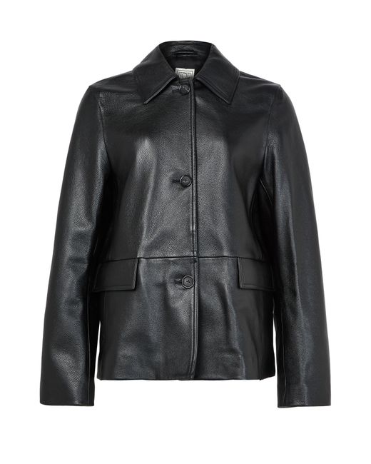 Totême Black Leather Jacket