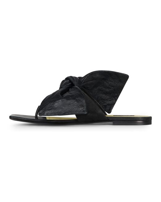 Givenchy Black Flat Sandals With Bow
