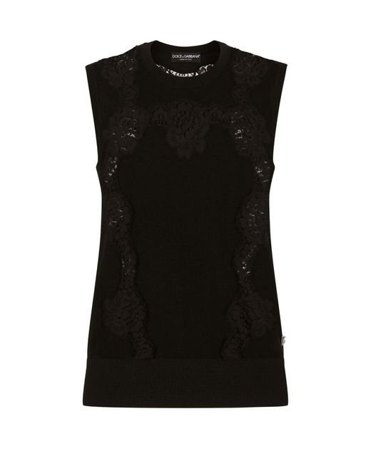 Pull en cachemire et en soie Dolce & Gabbana en coloris Black