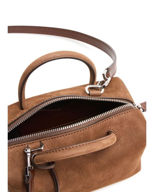 Max Mara Brown Holdall Suede Handbag