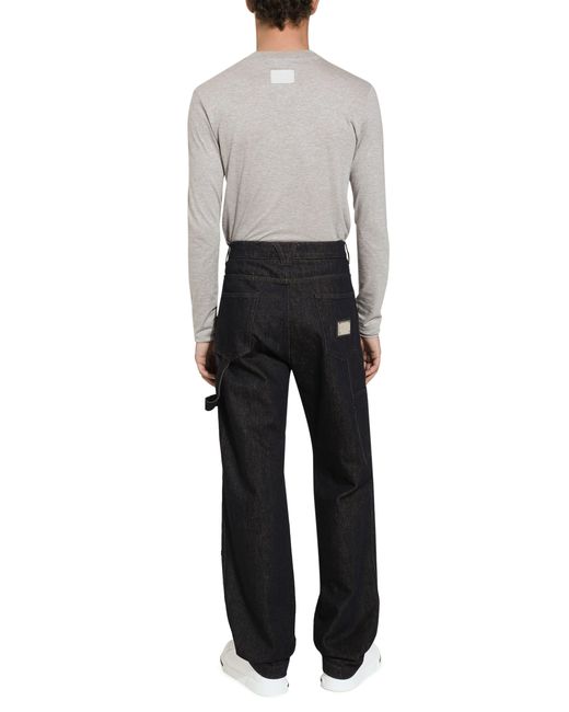 Dolce & Gabbana Langarm-T-Shirt in Slim Fit in Gray für Herren