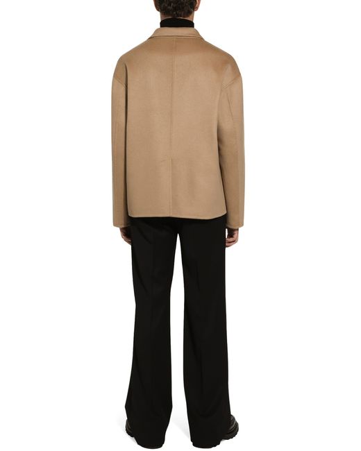 Dolce & Gabbana Natural Single-Breasted Cashmere Jacket for men