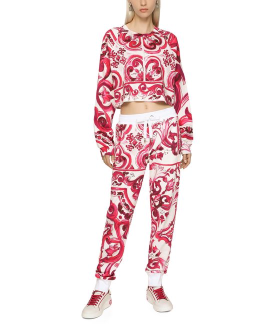 Dolce & Gabbana Red Jersey Jogging Pants