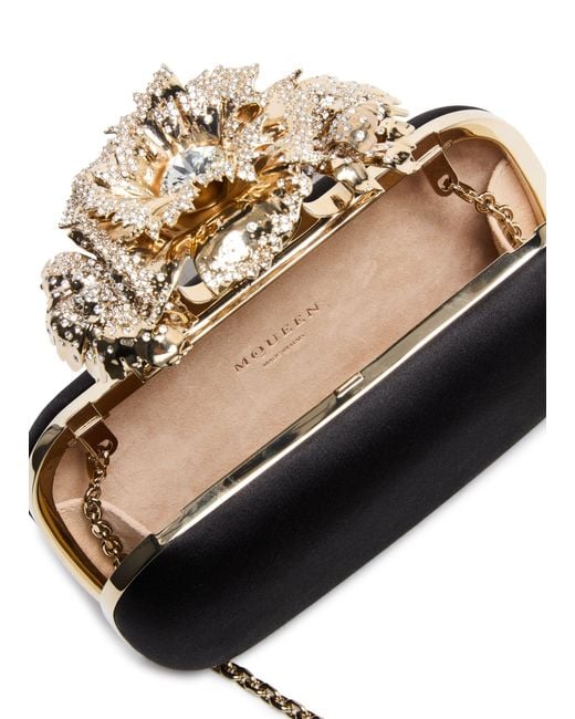 Alexander McQueen Black Carnation Clutch