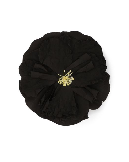 Dolce & Gabbana Black Floral Poplin Brooch for men