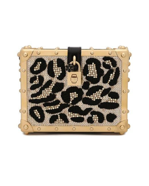 Dolce & Gabbana Metallic Satin Dolce Box With Embroidery