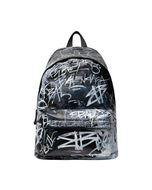 Balenciaga Black Explorer Backpack Graffiti for men