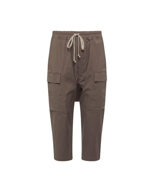 Rick Owens Brown Cargo Crooped Pants for men