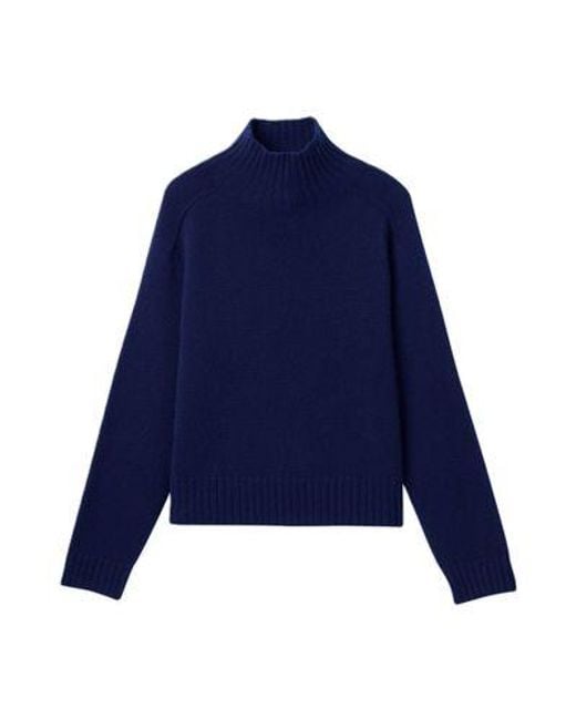Bompard Blue Cashmere High-Necked Sweater
