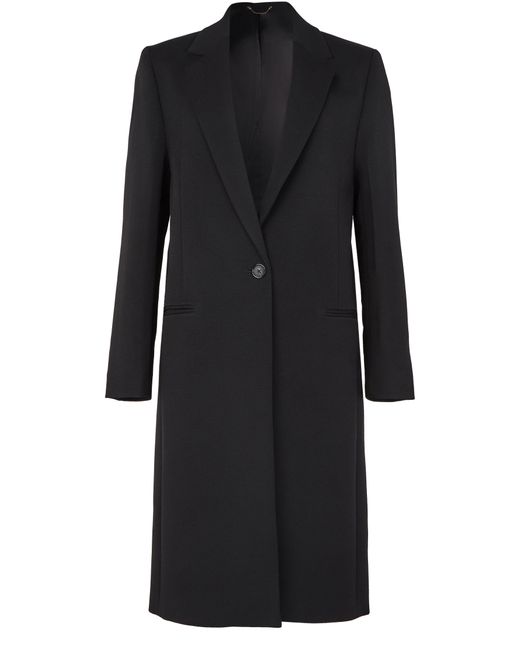 Totême Black Klassischer Taillierter Wollmantel