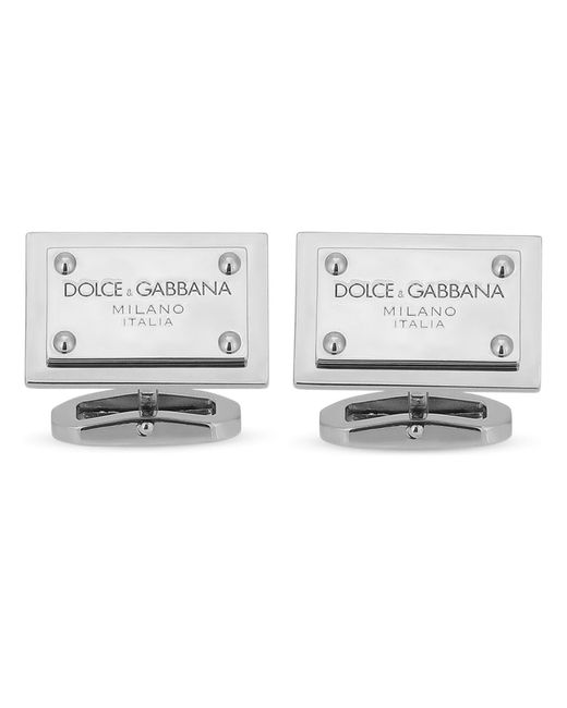 Dolce & Gabbana White Cufflinks With Dolce&Gabbana Logo Tag for men