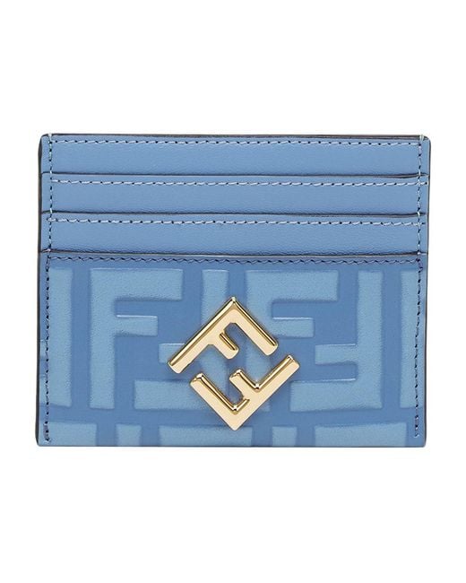 Fendi Blue Ff Diamonds Card Case