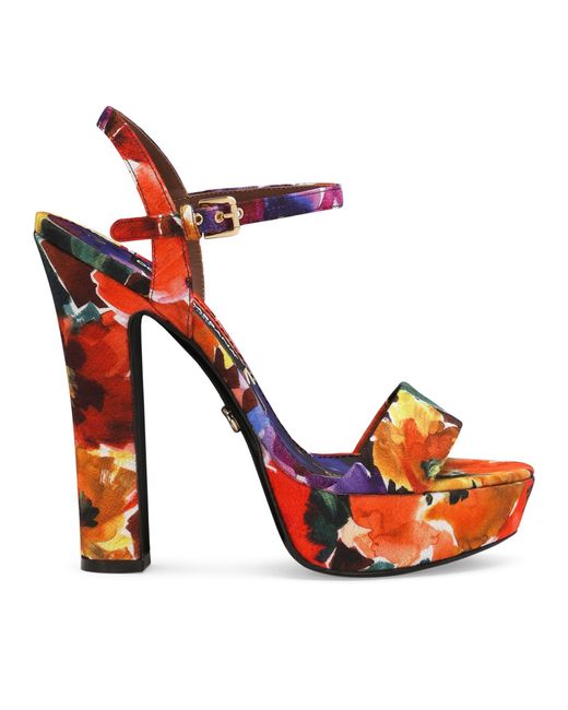 Sandales à plateforme Brocade Dolce & Gabbana en coloris Red