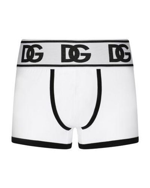 Dolce & Gabbana Black Two-Way Stretch Jersey Boxers With Dg Logo for men