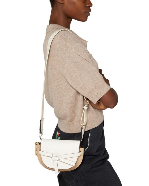 Loewe White Gate Dual Mini Leather Shoulder Bag
