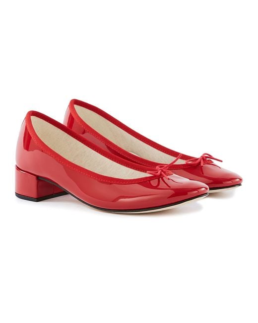 Repetto Red Camille Flat Ballets With Leather Sole