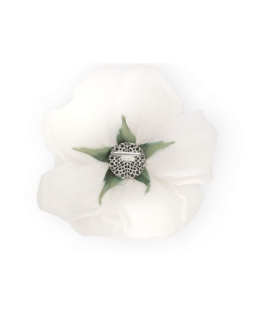 Dolce & Gabbana White Floral Silk Brooch for men