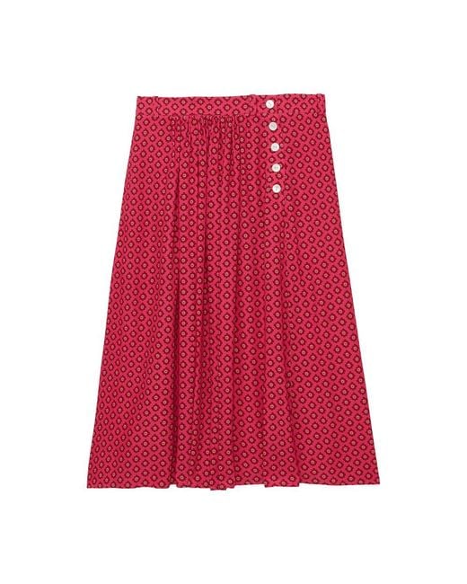 Ines De La Fressange Paris Red Alix Skirt