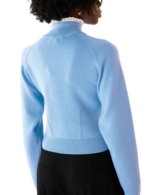 Chloé Blue Button-Neck Sweater