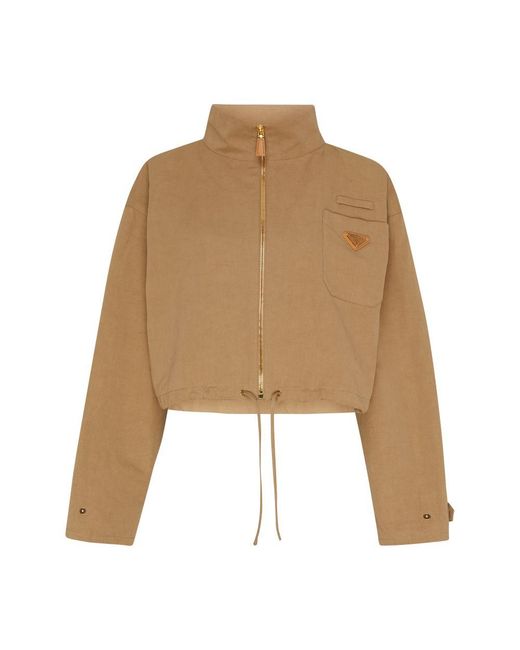 Prada Natural Logo Cotton And Linen Jacket