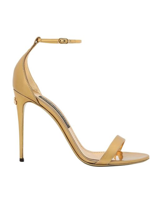 Dolce & Gabbana Metallic Calfskin Sandals
