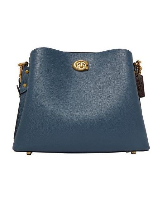 Willow Shoulder Bag - Coach - Blue Denim - Leather