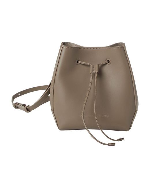 Brunello Cucinelli Brown Leather Bucket Bag