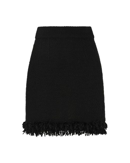 Dolce & Gabbana Black Bouclé Miniskirt