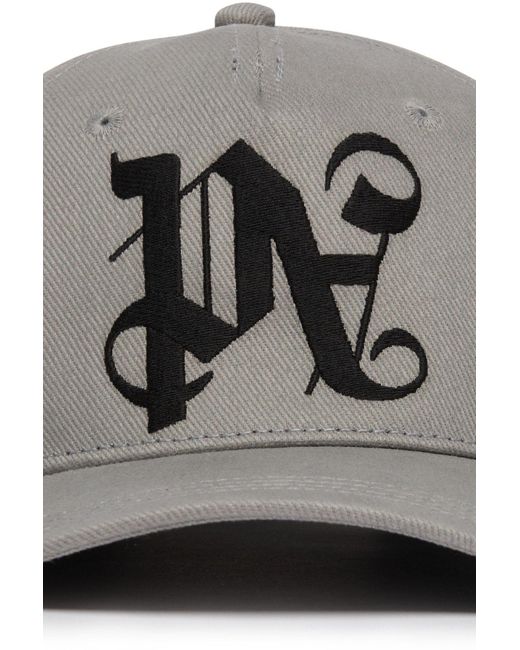 Palm Angels Pa Monogram Cap in Gray for Men | Lyst