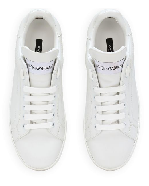 Dolce & Gabbana White Sneakers Portofino aus Kalbsleder
