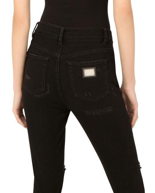 Dolce & Gabbana Black Audrey Jeans With Ripped Details
