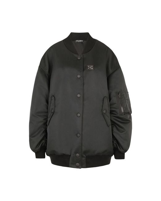 Dolce & Gabbana Black Duchesse Jacket With Branded Plate