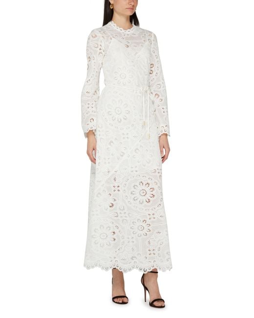 Zimmermann White Ottie Embroidered Long Dress