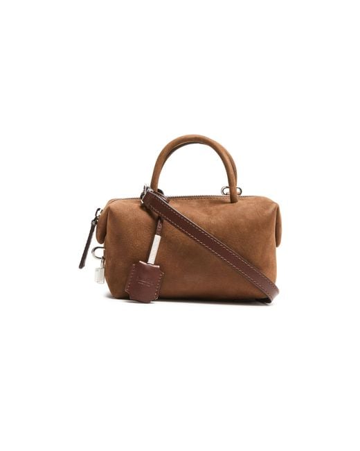 Max Mara Brown Holdall Suede Handbag
