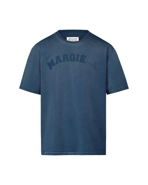 Maison Margiela Blue Logo Heavy Jersey T-shirt for men