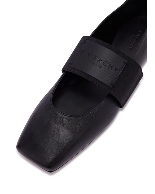 Givenchy Black Sliced Square Ballet Flats
