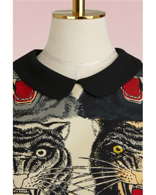 Gucci Angry Cat Print Dress | Lyst
