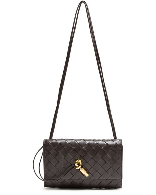 Bottega Veneta Black Brieftasche Andiamo Slim Mit Trageriemen