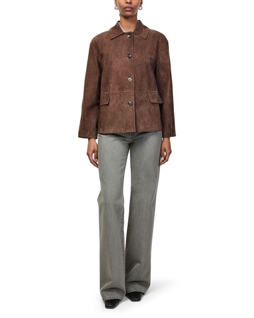 Max Mara Brown Suede Leather Jacket