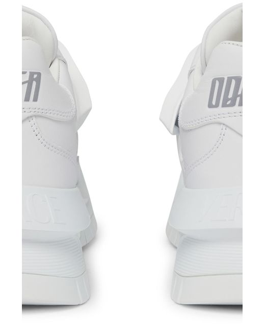 Versace Calf Leather Sneakers in White | Lyst