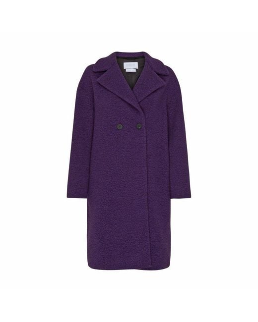 Harris Wharf London Purple Double Breasted Coat