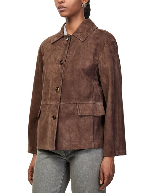 Max Mara Brown Suede Leather Jacket